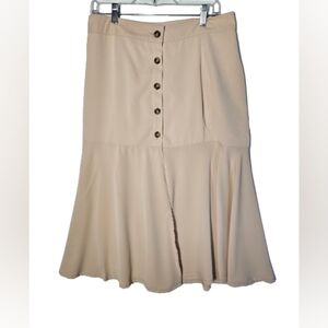 Favlux Khaki Polyester Skirt Mermaid Cut Women's Size Large NWOT